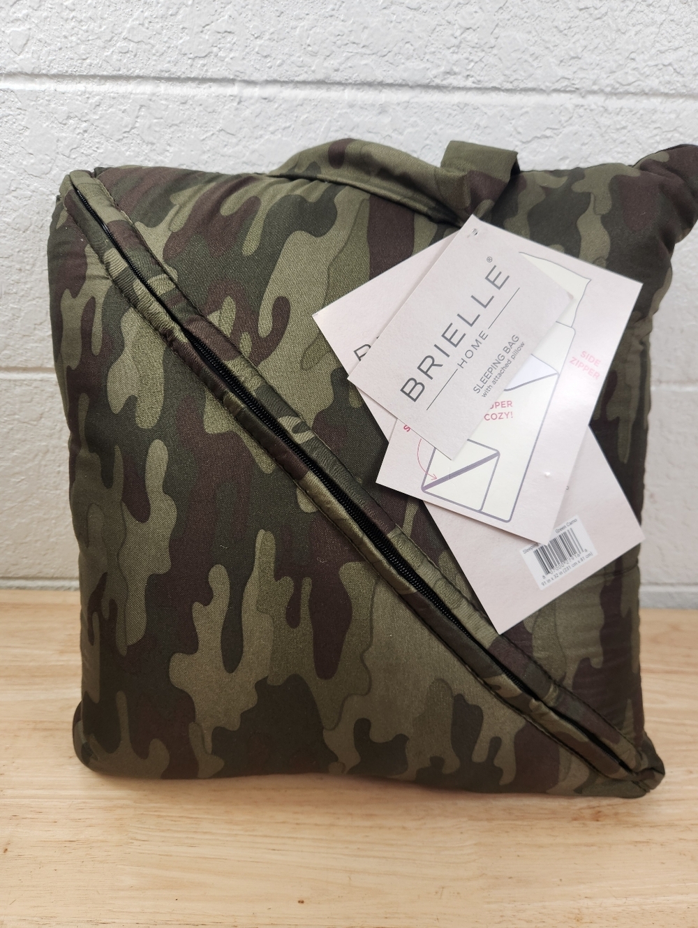 Brielle Pillow W/ Attached Sleeping Bag Camo for Camping Outdoor Adventures NWT